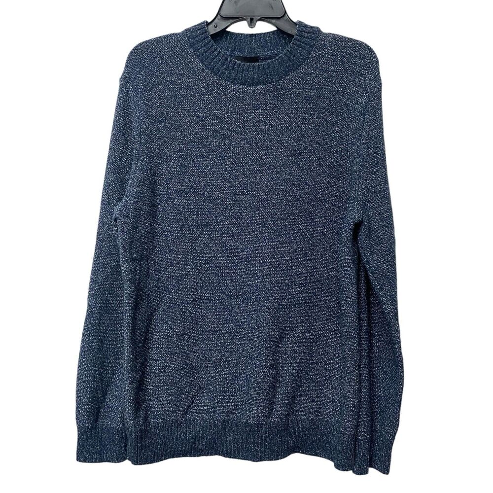 H&M Sweater Mens Large L Regular Fit Crew Neck Pullover Blue